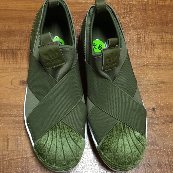 superstar slip on womens Green